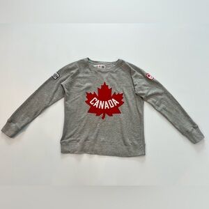Hudson's Bay Team Canada Women’s L Sweatshirt RARE Maple Leaf Vintage Patches